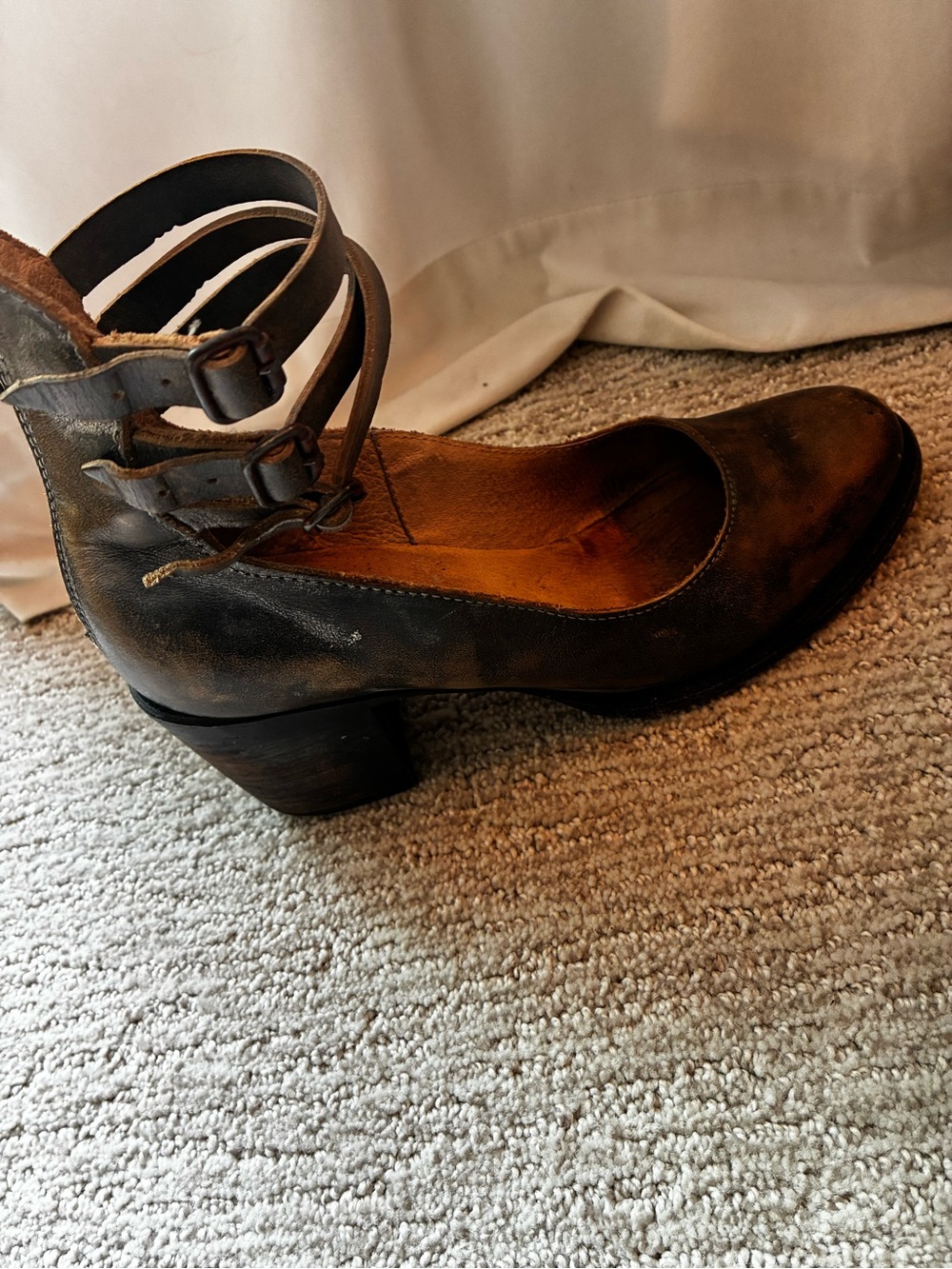 Freebird by Steven Metallic Bronze Triple-Strap Block Heel Boots - Picture 6 of 8